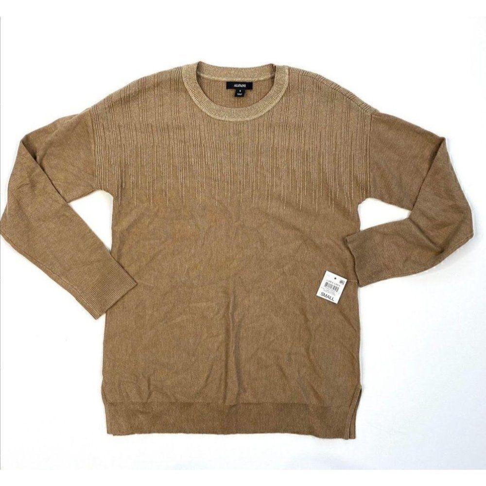 ‎Alfani Sweater Top S Light Brown Metallic-Sparkle